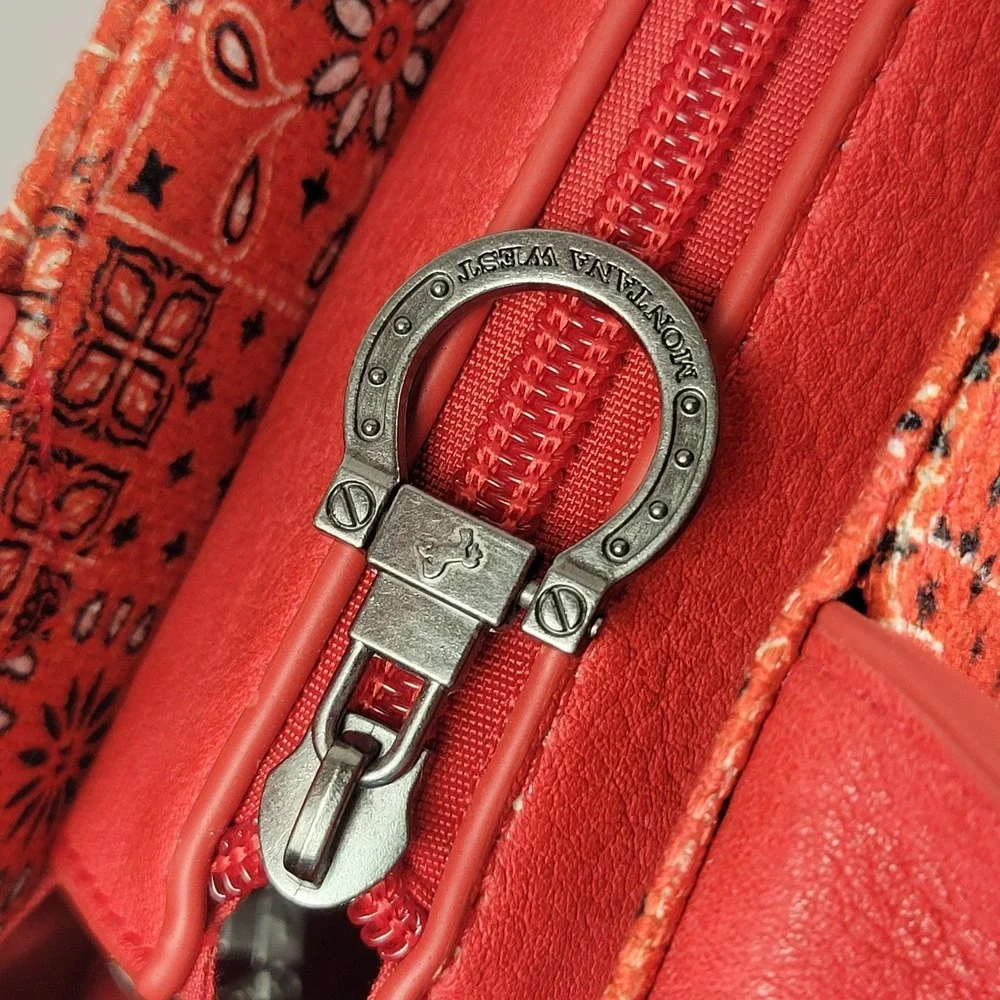 Montana West Red Bandana‎ Paisley Crossbody Tote Guitar Strap NWOT